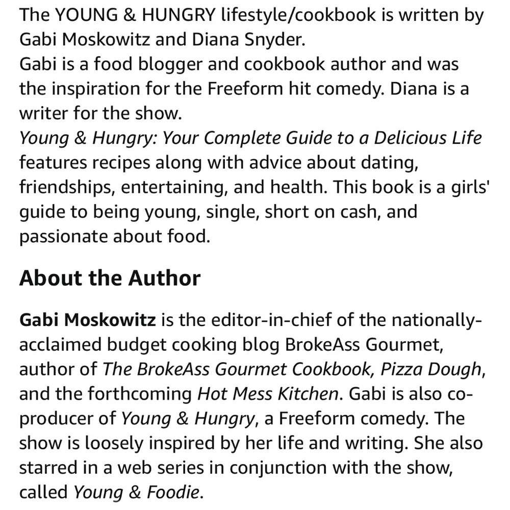 Young & Hungry: Your Complete Guide to a Delicious Life Book 👩‍🍳 brand new